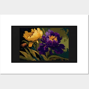 Floral Garden Botanical Print with Peony Posters and Art